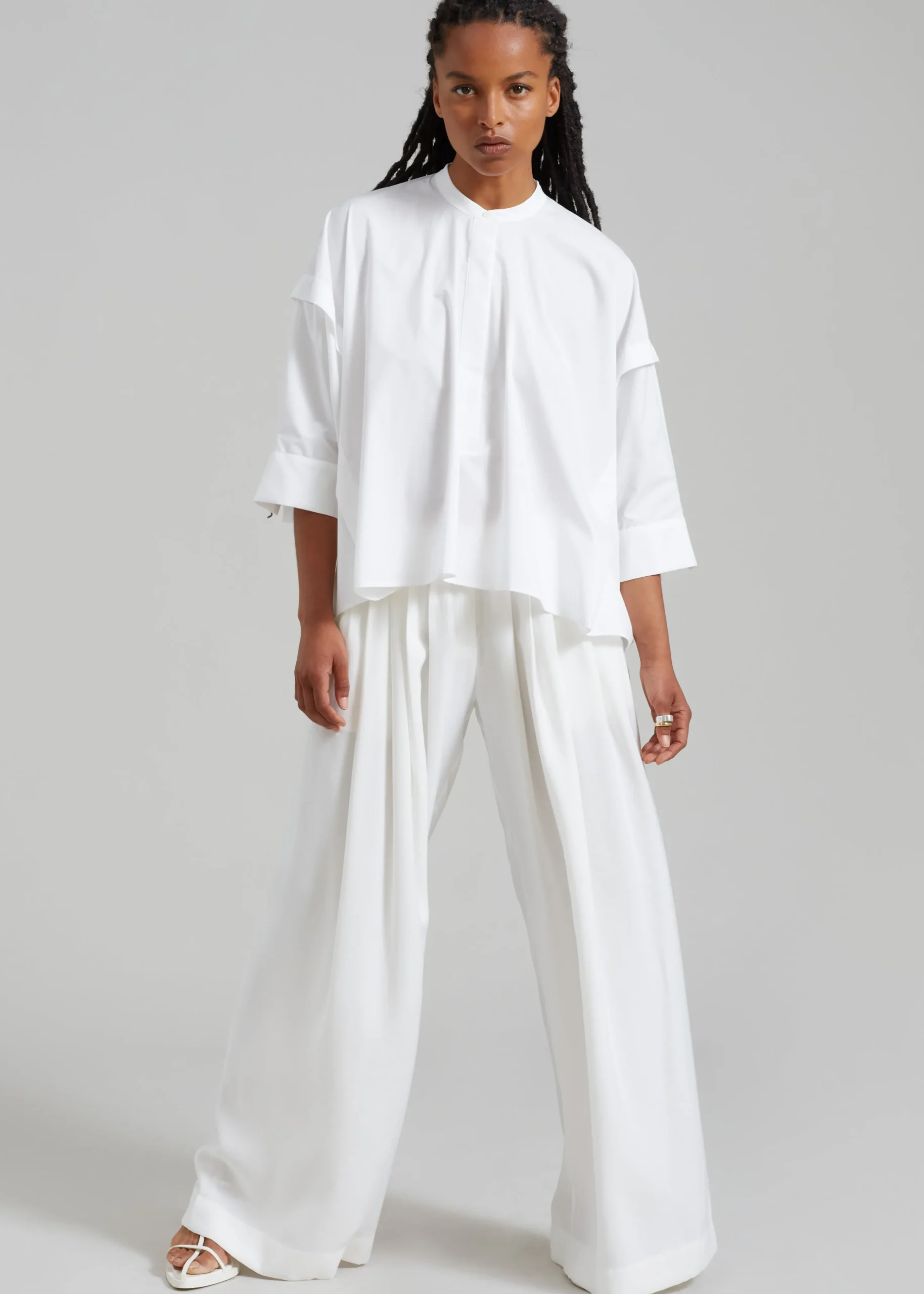 The Frankie Shop Tegan Cape Blouse White New