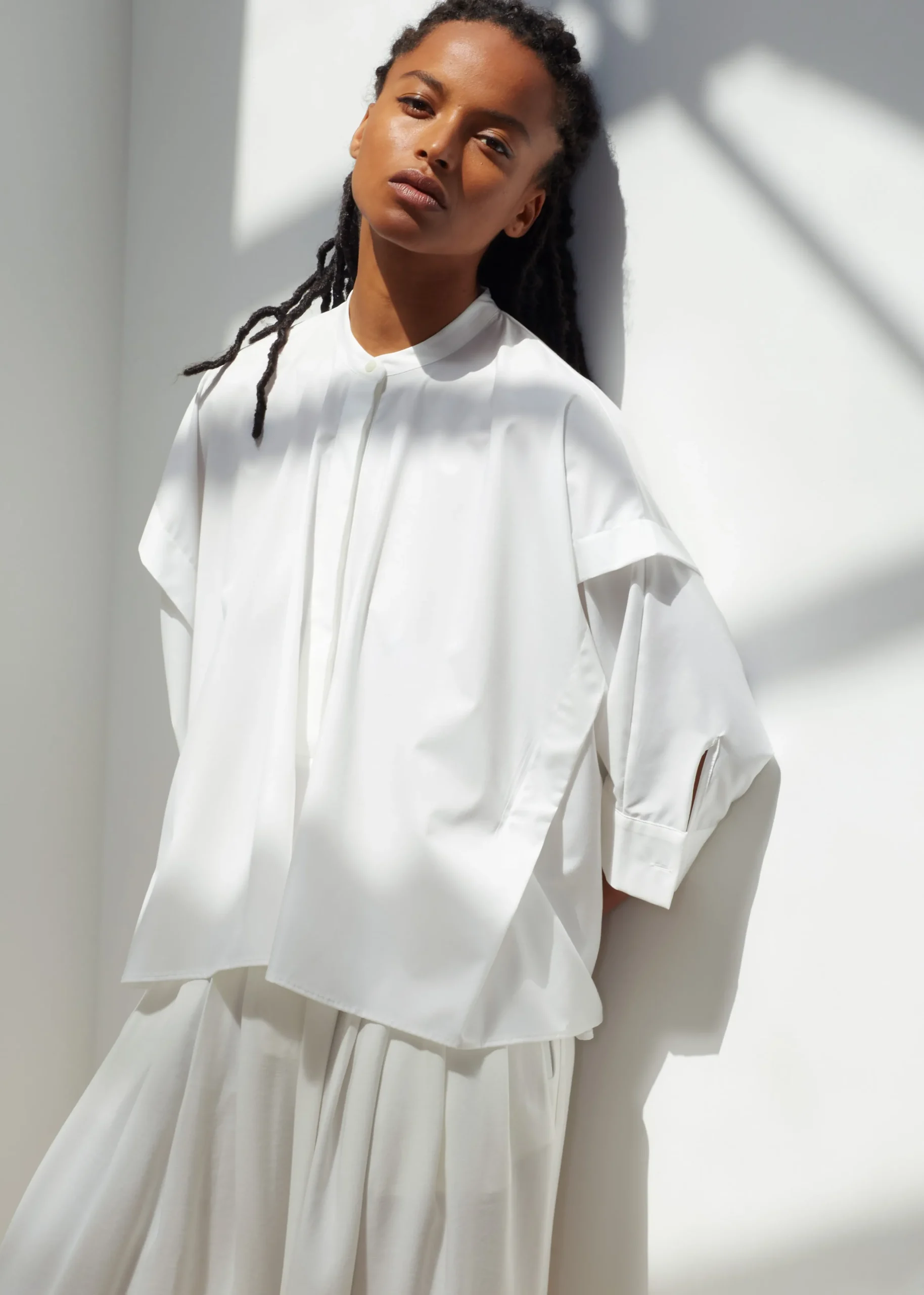 The Frankie Shop Tegan Cape Blouse White New