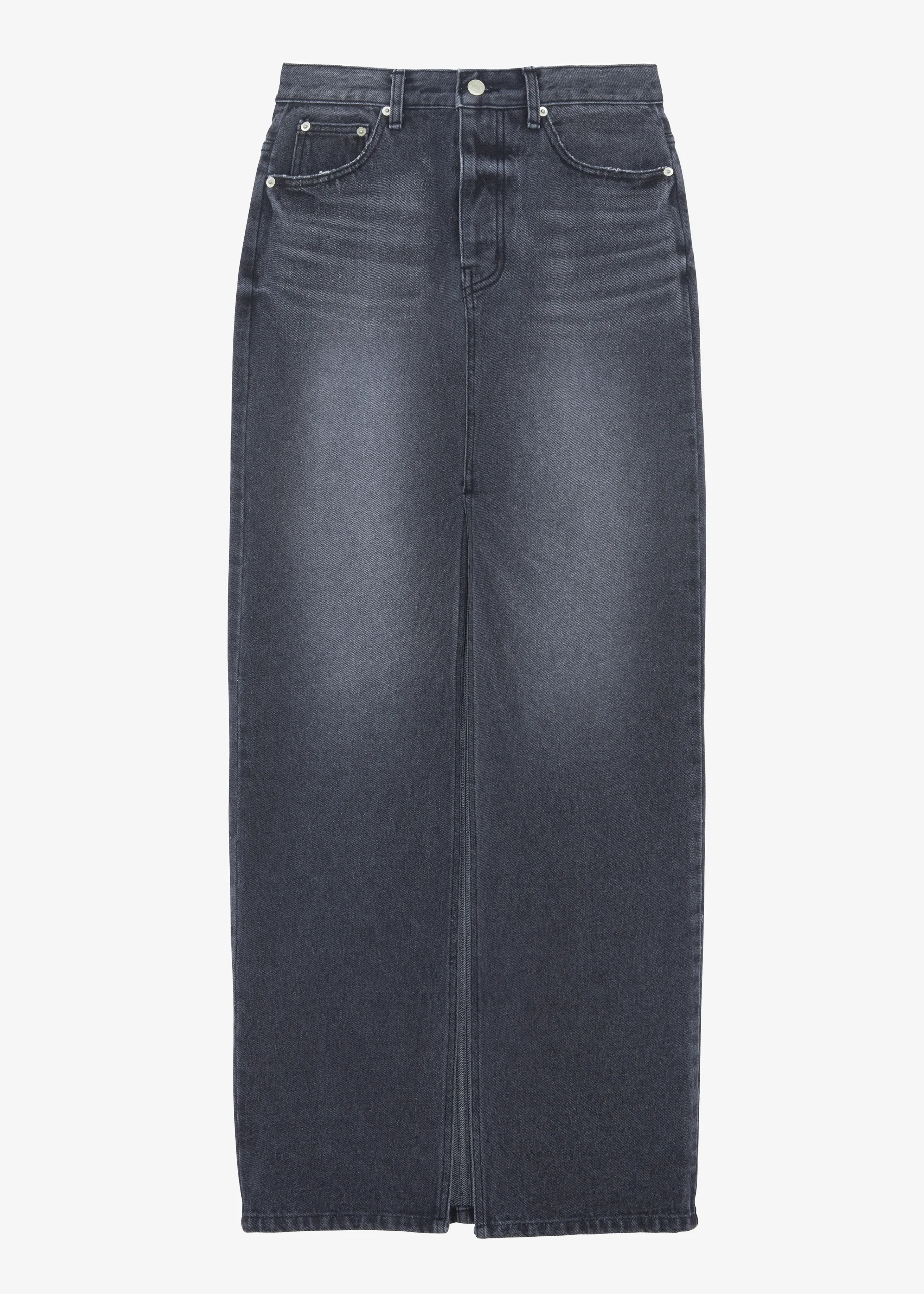 The Frankie Shop Texas Denim Pencil Skirt Dark Grey Outlet