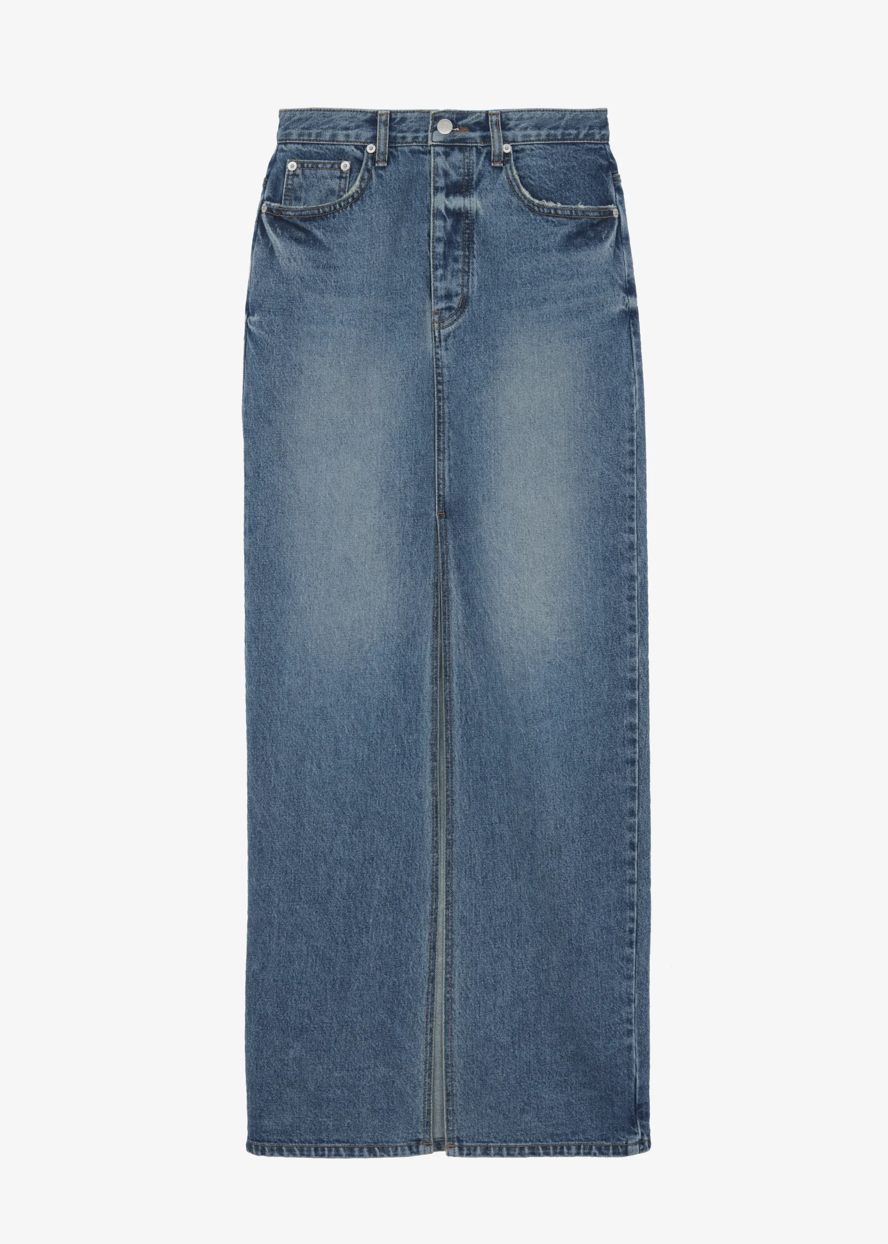 The Frankie Shop Texas Denim Pencil Skirt Medium Wash Outlet