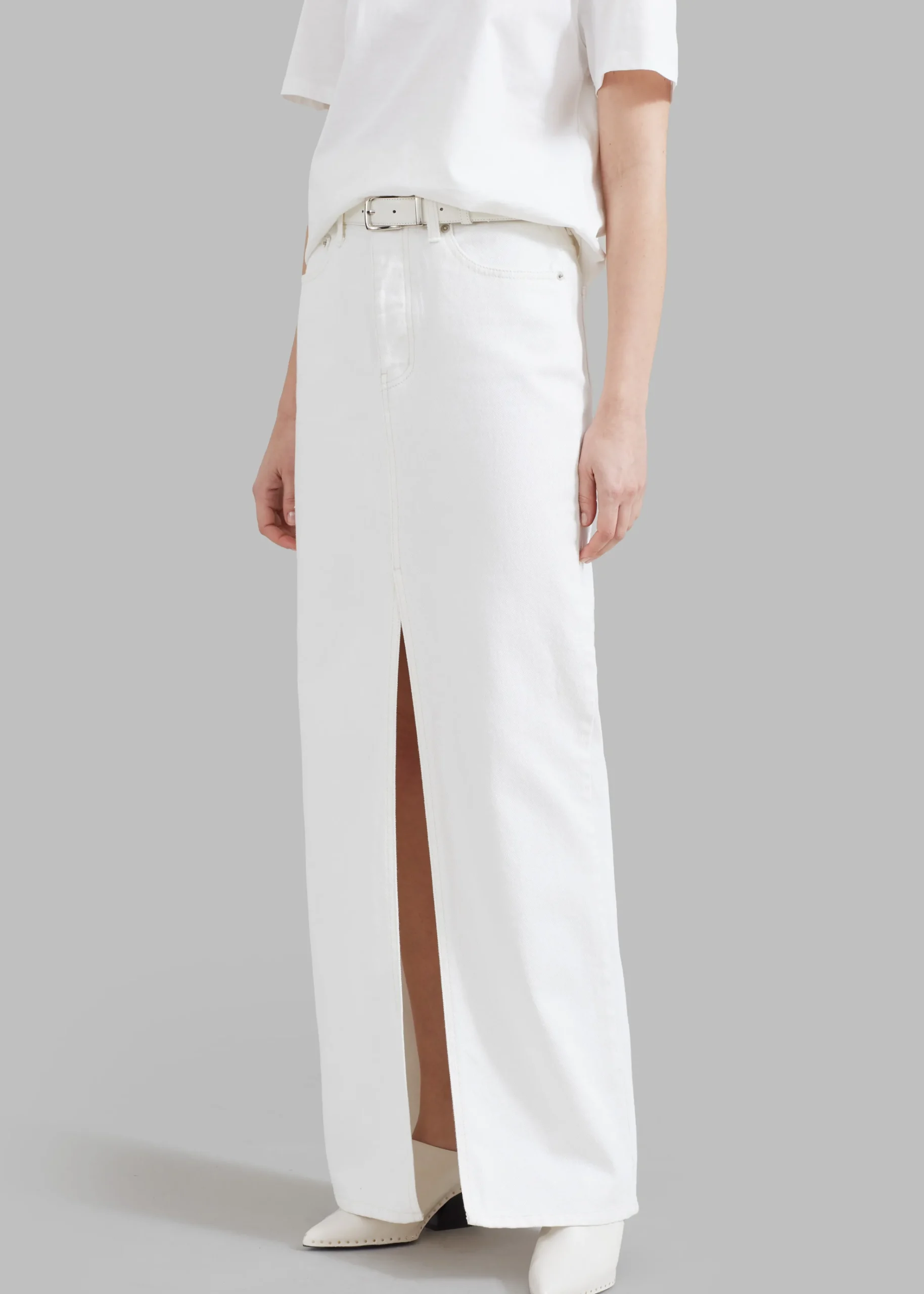 The Frankie Shop Texas Denim Pencil Skirt Off White Best