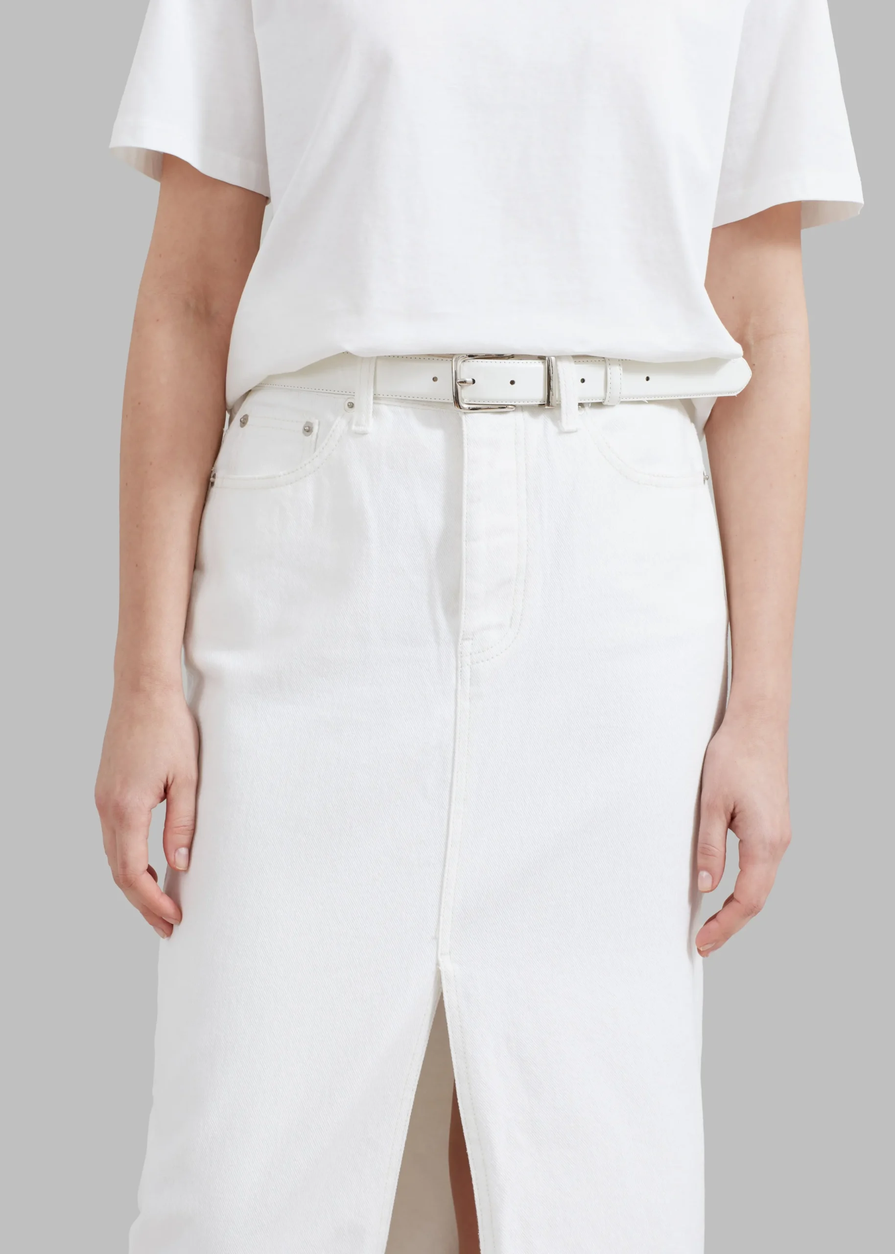 The Frankie Shop Texas Denim Pencil Skirt Off White Best