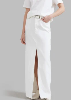 The Frankie Shop Texas Denim Pencil Skirt Off White Best