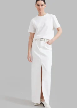 The Frankie Shop Texas Denim Pencil Skirt Off White Best