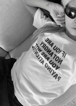 The Frankie Shop X Jeanne Friot If You T-Shirt White/Black Hot