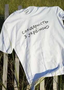 The Frankie Shop X Thomas Lelu Solidarity T-Shirt White/Black Sale