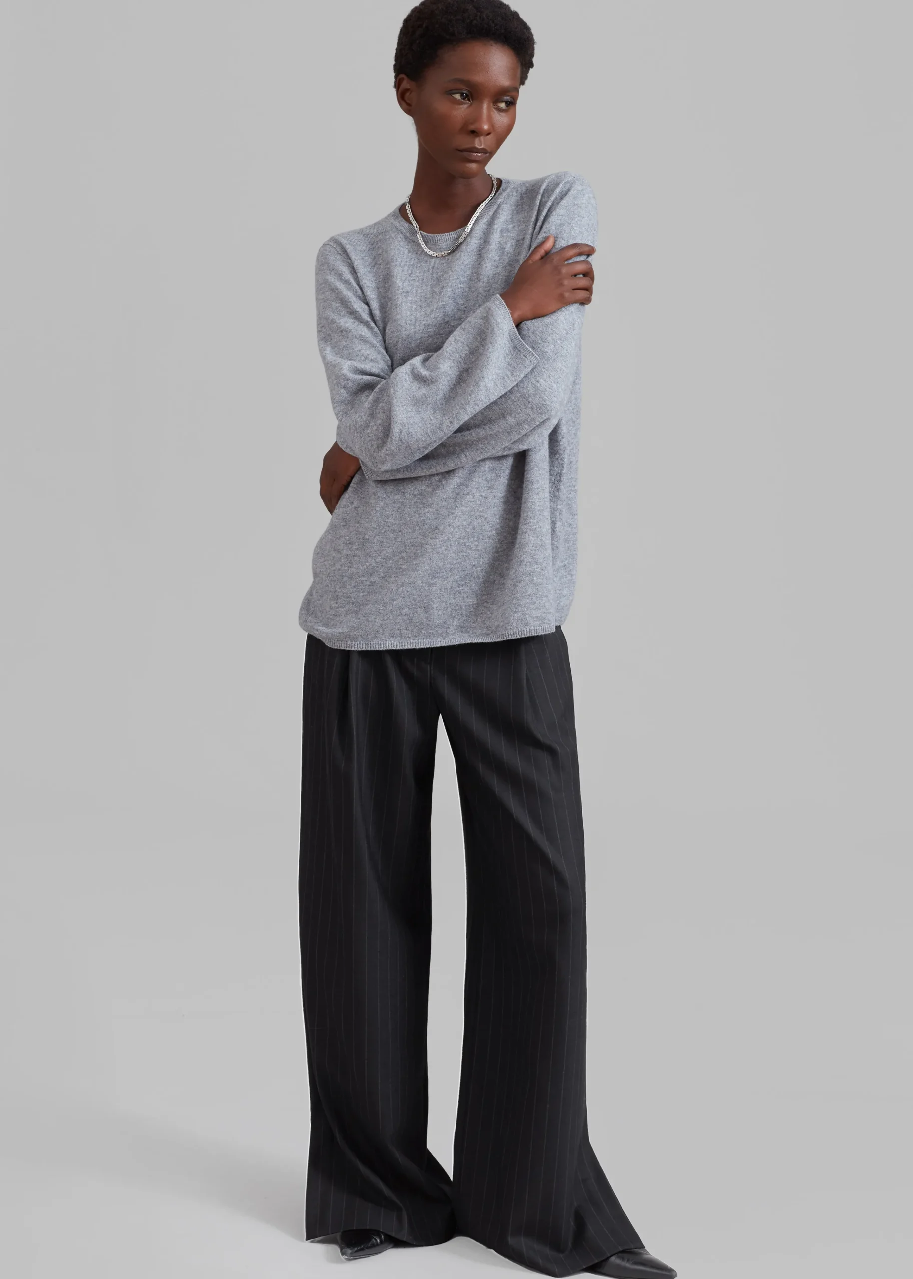 The Frankie Shop The Garment Chicago Pants Black Pinstripe
