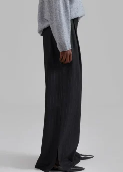 The Frankie Shop The Garment Chicago Pants Black Pinstripe