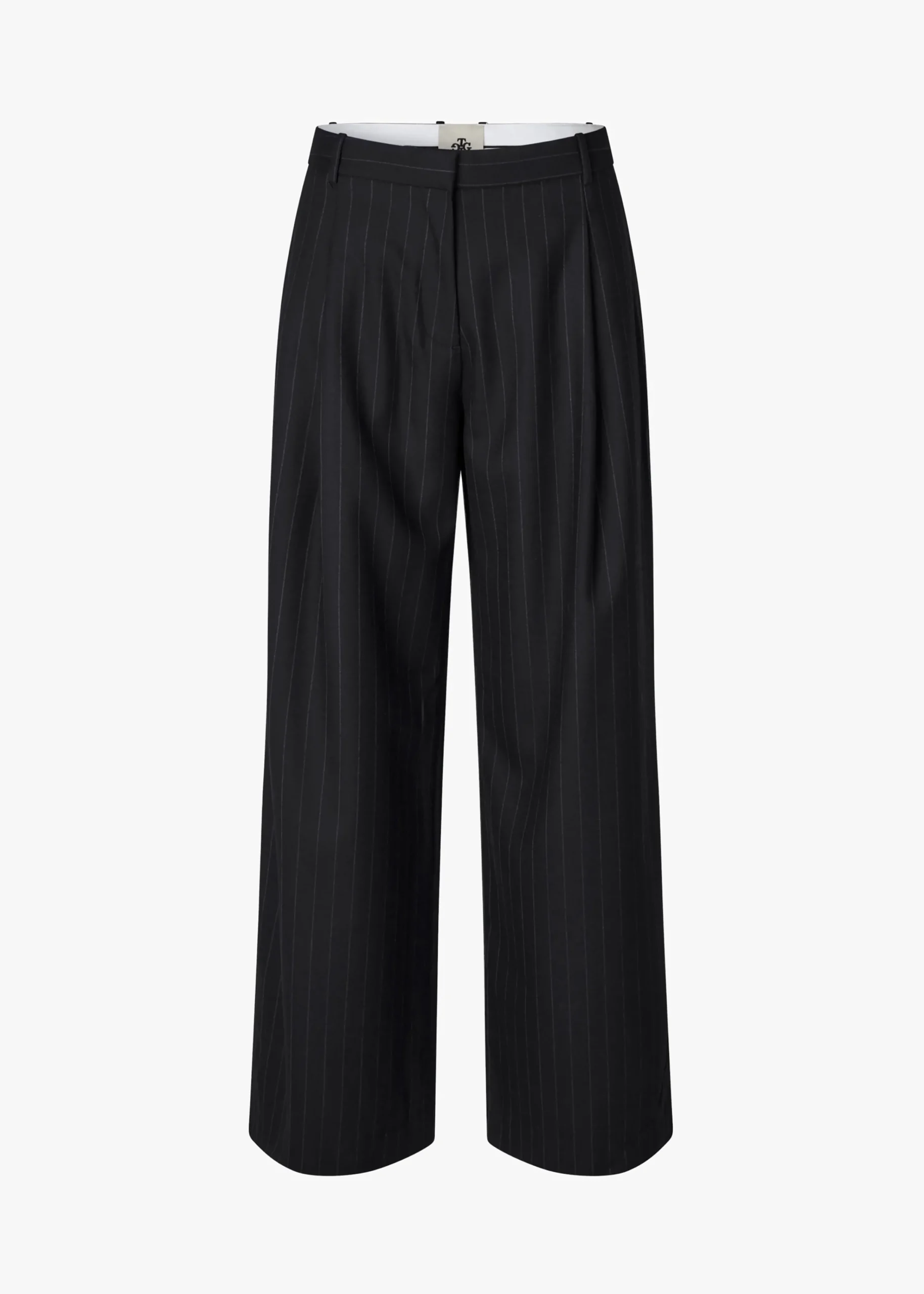 The Frankie Shop The Garment Chicago Pants Black Pinstripe