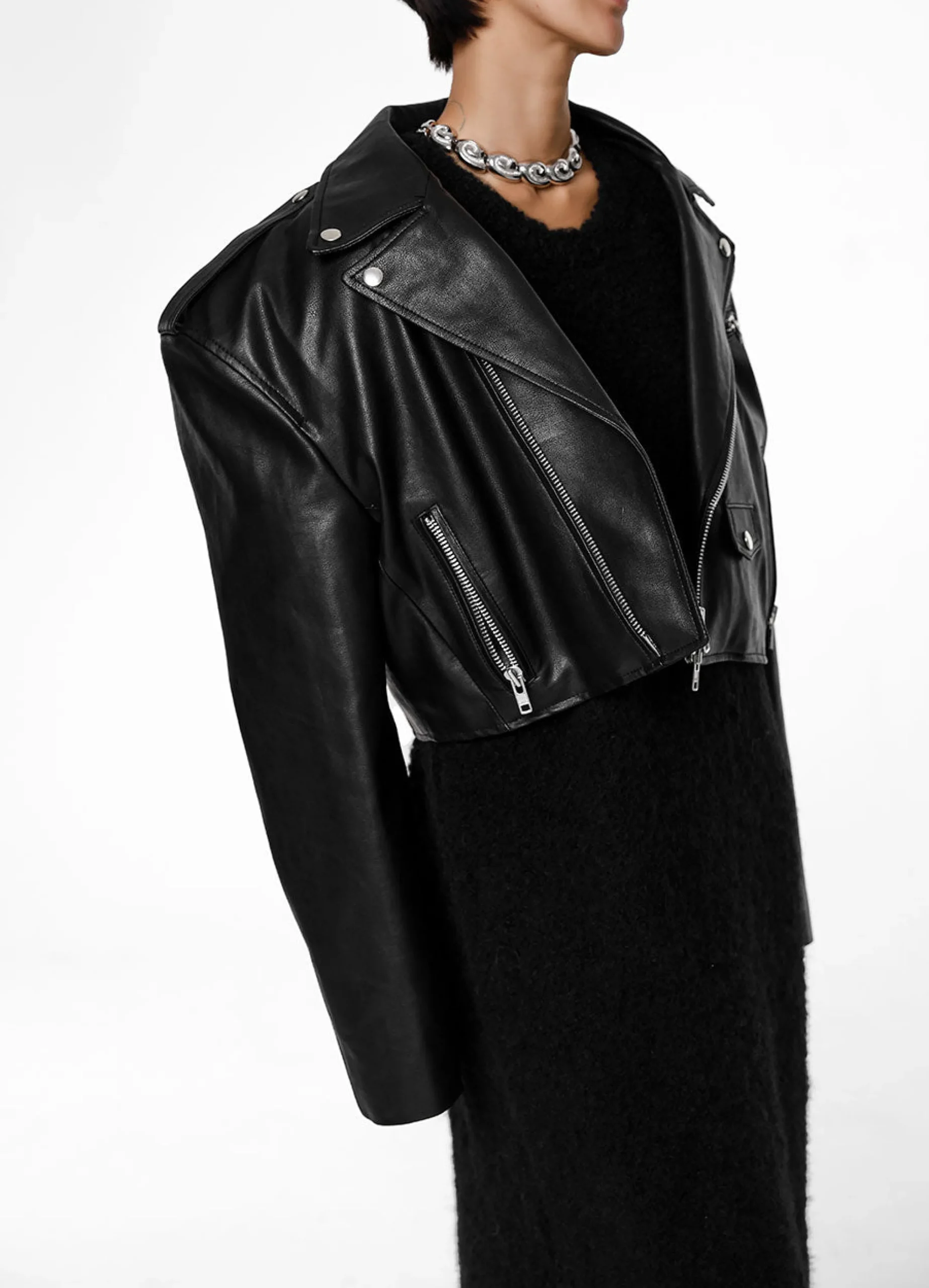 The Frankie Shop Tidus Cropped Biker Jacket Black Best