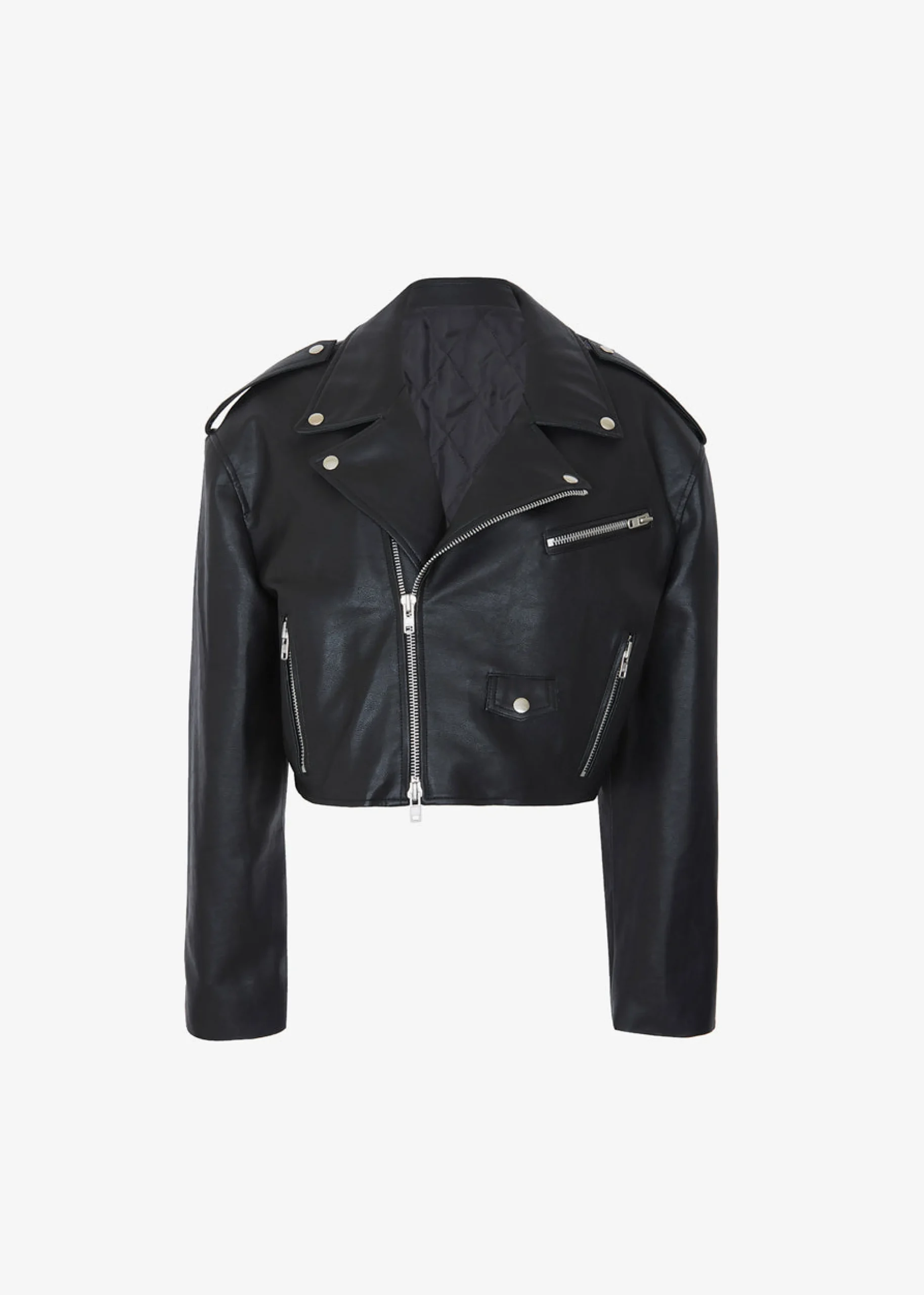 The Frankie Shop Tidus Cropped Biker Jacket Black Best