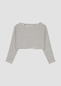 The Frankie Shop Tilla Boatneck Top Black Stripe Outlet