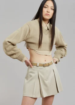 The Frankie Shop Titou Cropped Sweater Taupe Best