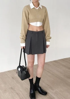 The Frankie Shop Titou Cropped Sweater Taupe Best