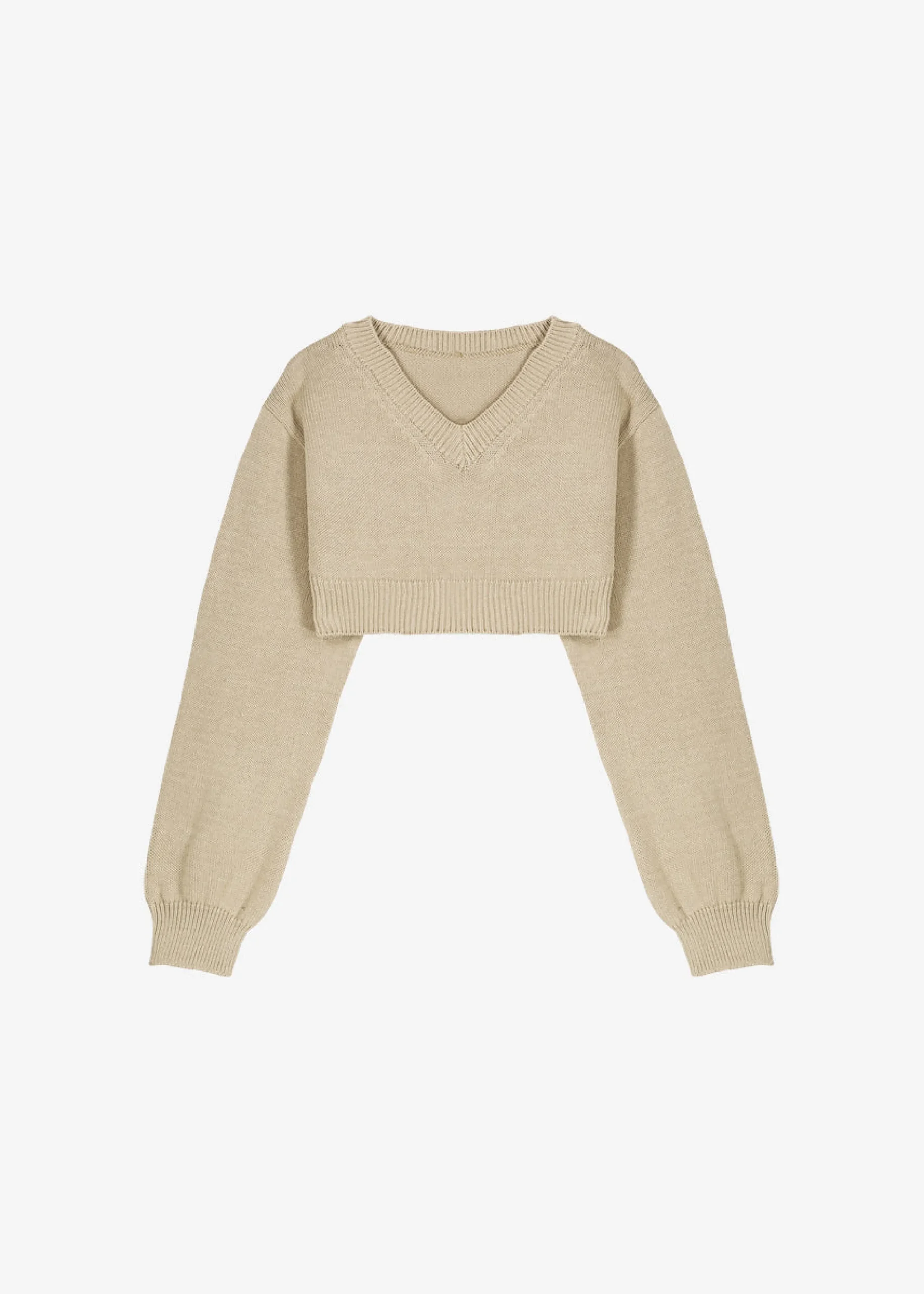 The Frankie Shop Titou Cropped Sweater Taupe Best