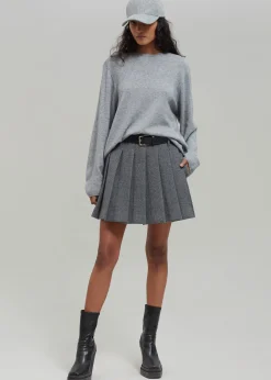 The Frankie Shop Tokyo Wool Pleated Skort Grey Outlet