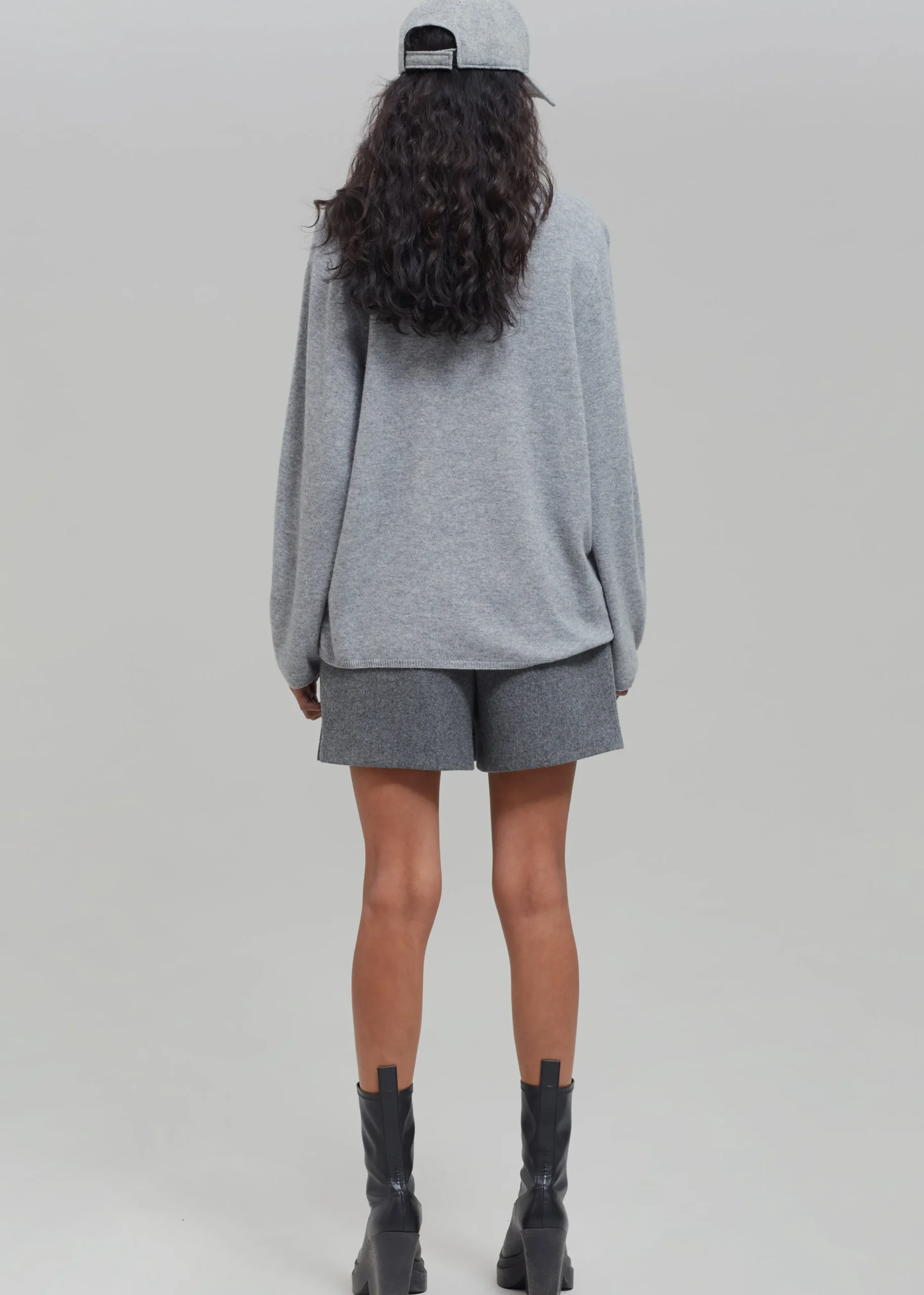 The Frankie Shop Tokyo Wool Pleated Skort Grey Outlet