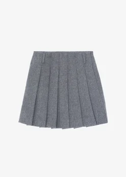 The Frankie Shop Tokyo Wool Pleated Skort Grey Outlet