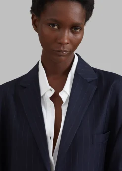 The Frankie Shop Towson Blazer Navy Pinstripe New