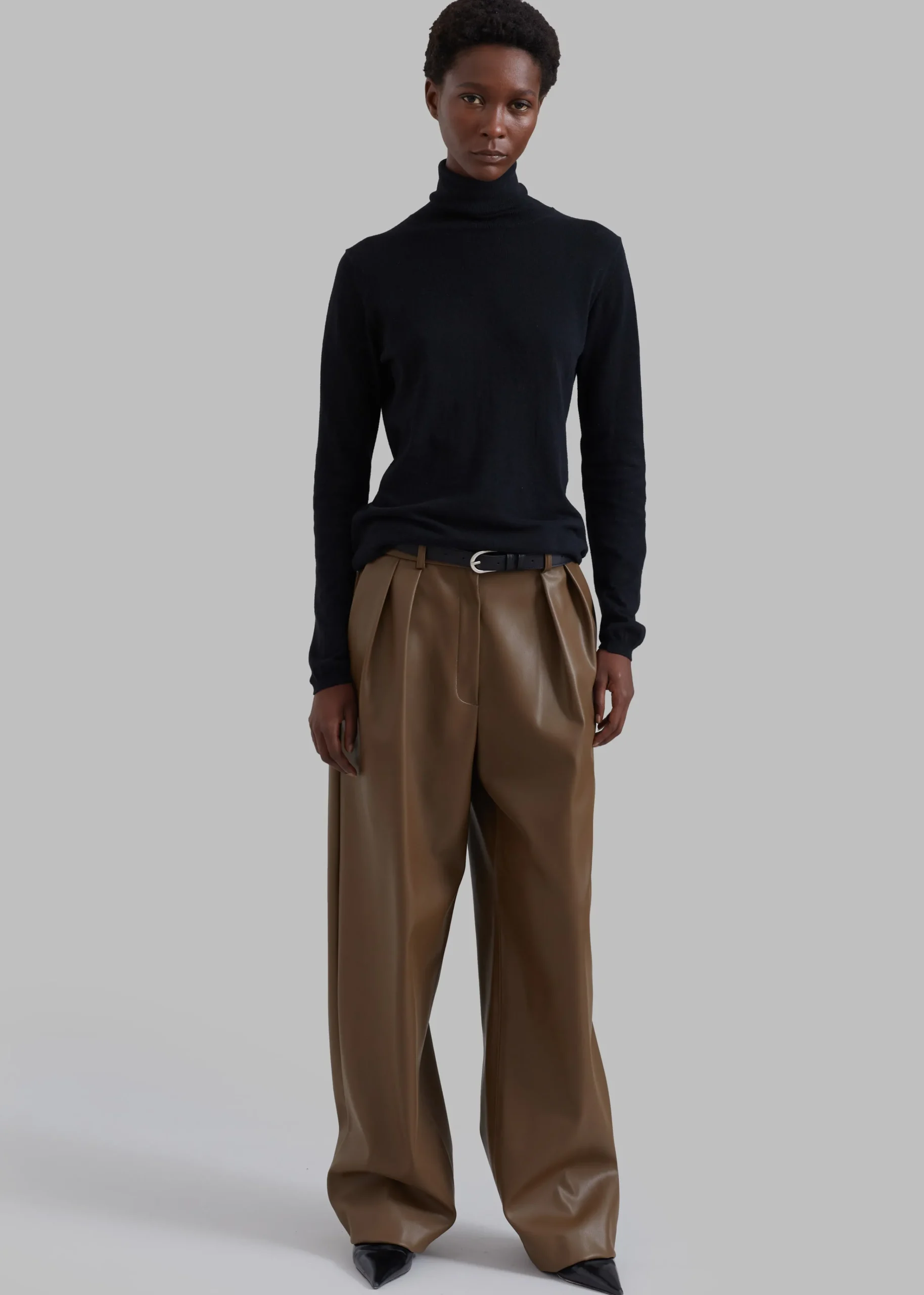 The Frankie Shop Tranton Faux Leather Pants Brown Best