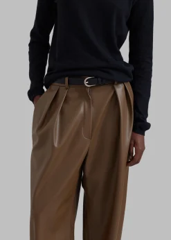 The Frankie Shop Tranton Faux Leather Pants Brown Best