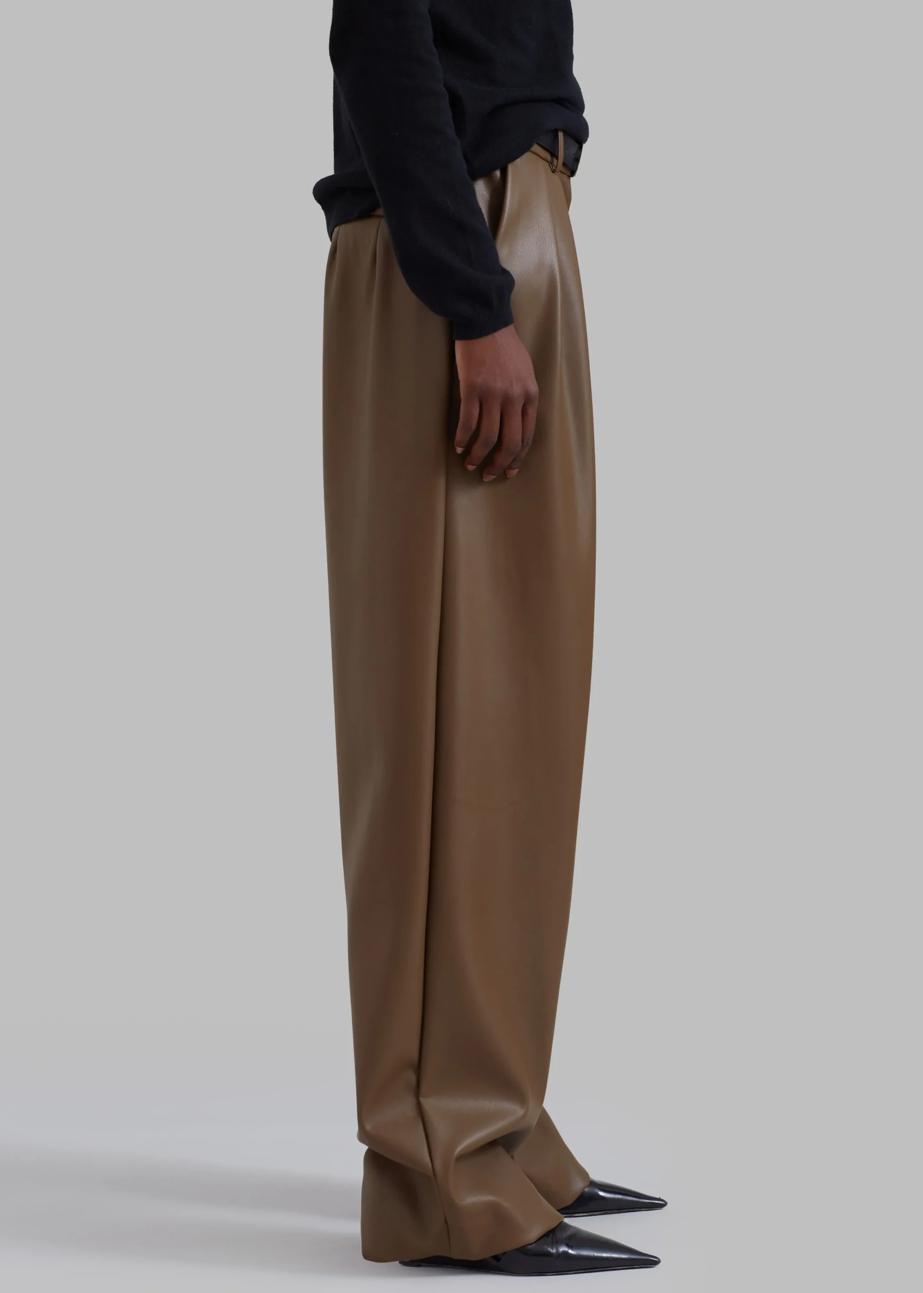 The Frankie Shop Tranton Faux Leather Pants Brown Best