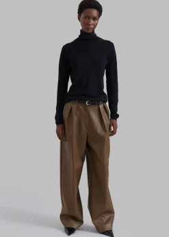 The Frankie Shop Tranton Faux Leather Pants Brown Best