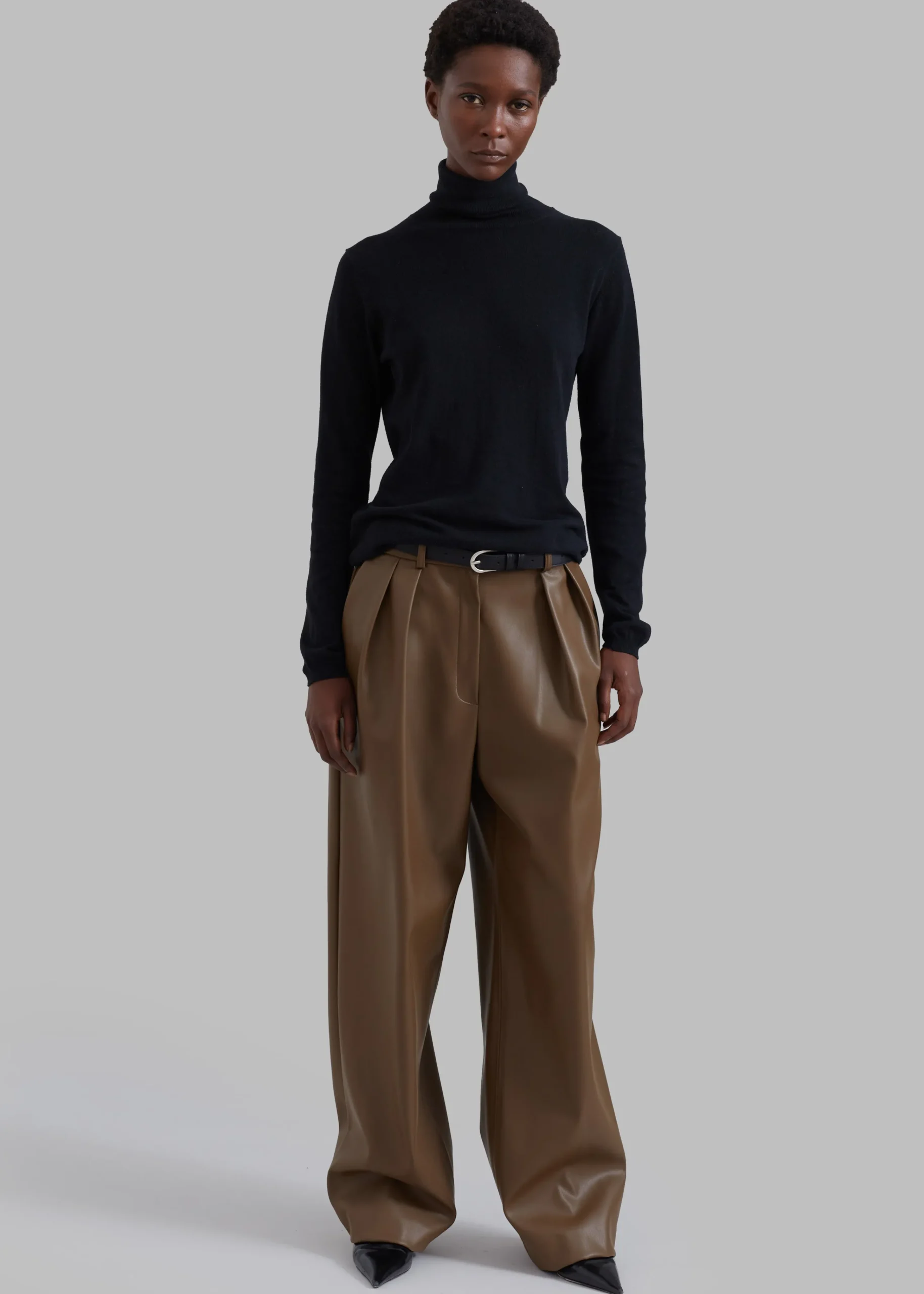 The Frankie Shop Tranton Faux Leather Pants Brown Best