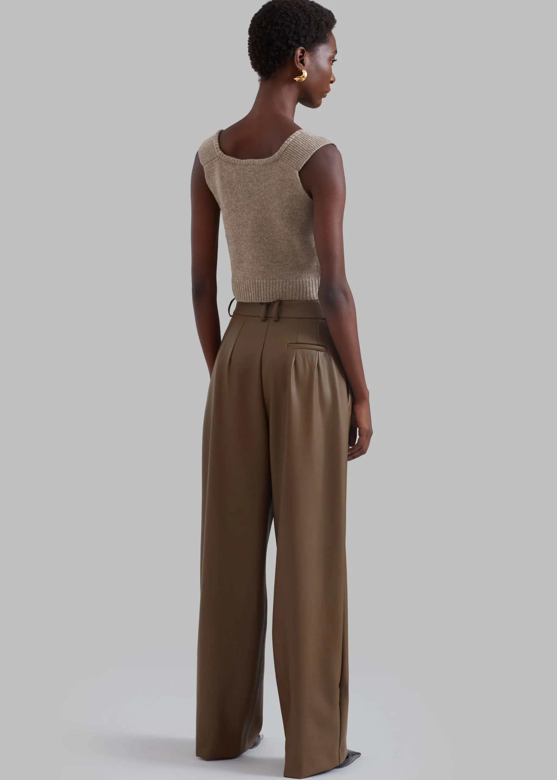 The Frankie Shop Tranton Faux Leather Pants Brown Best