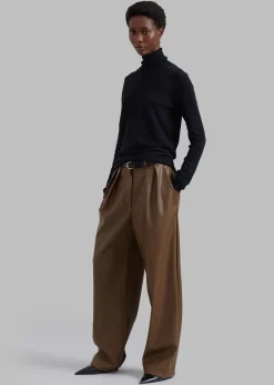 The Frankie Shop Tranton Faux Leather Pants Brown Best