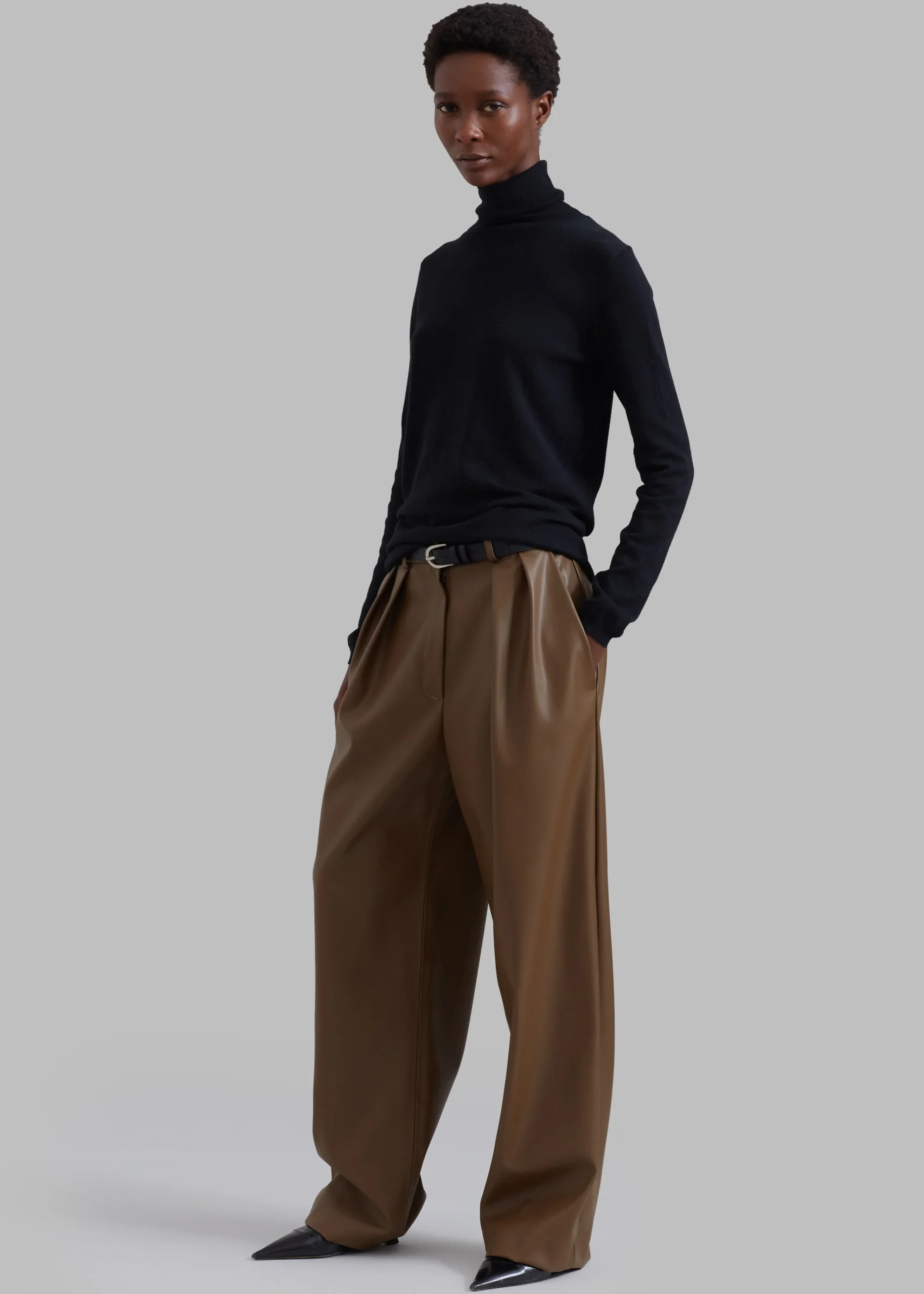 The Frankie Shop Tranton Faux Leather Pants Brown Best