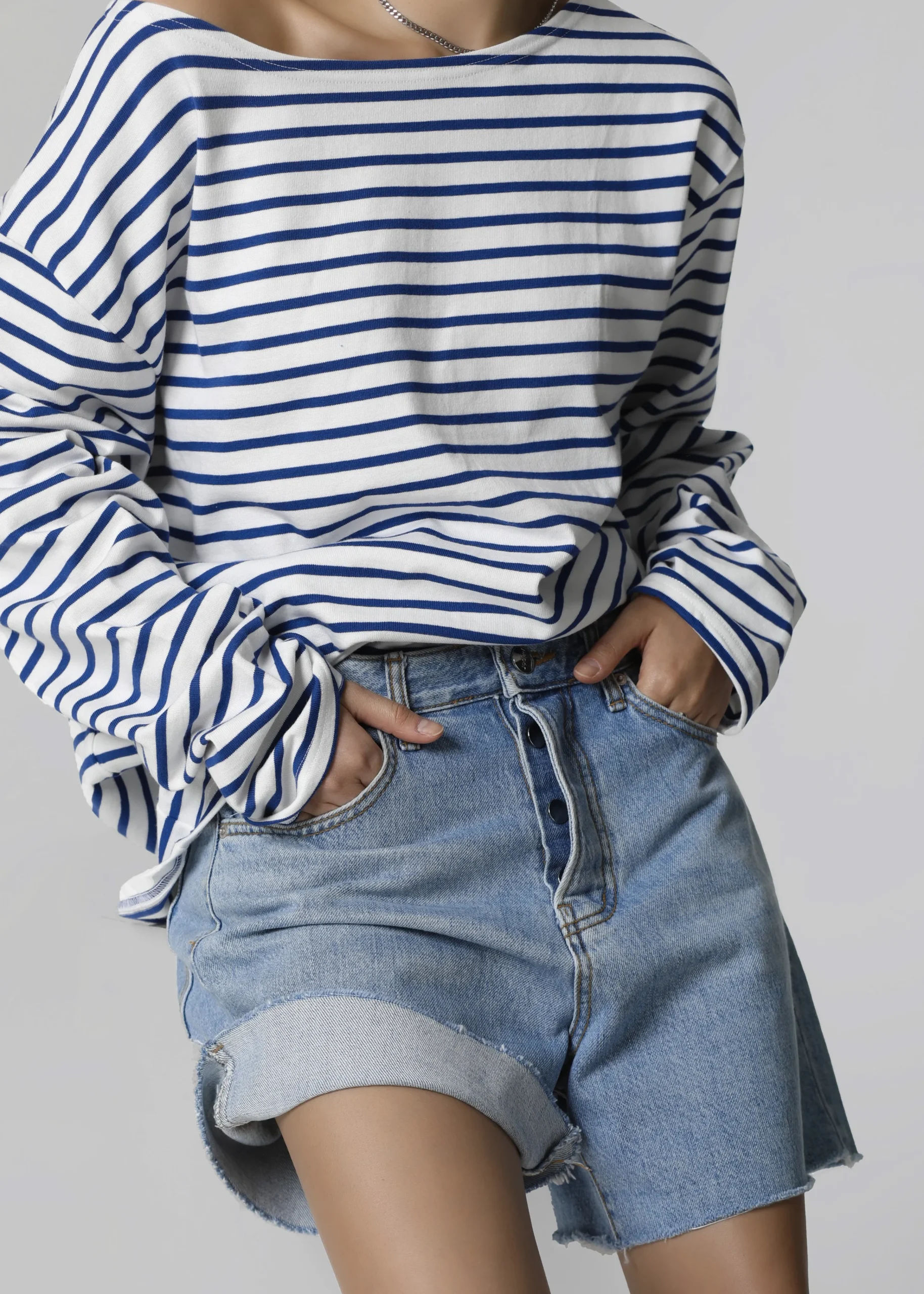 The Frankie Shop Twila Denim Shorts Worn Wash New