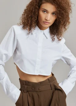 The Frankie Shop Uma Cropped Shirt White Online