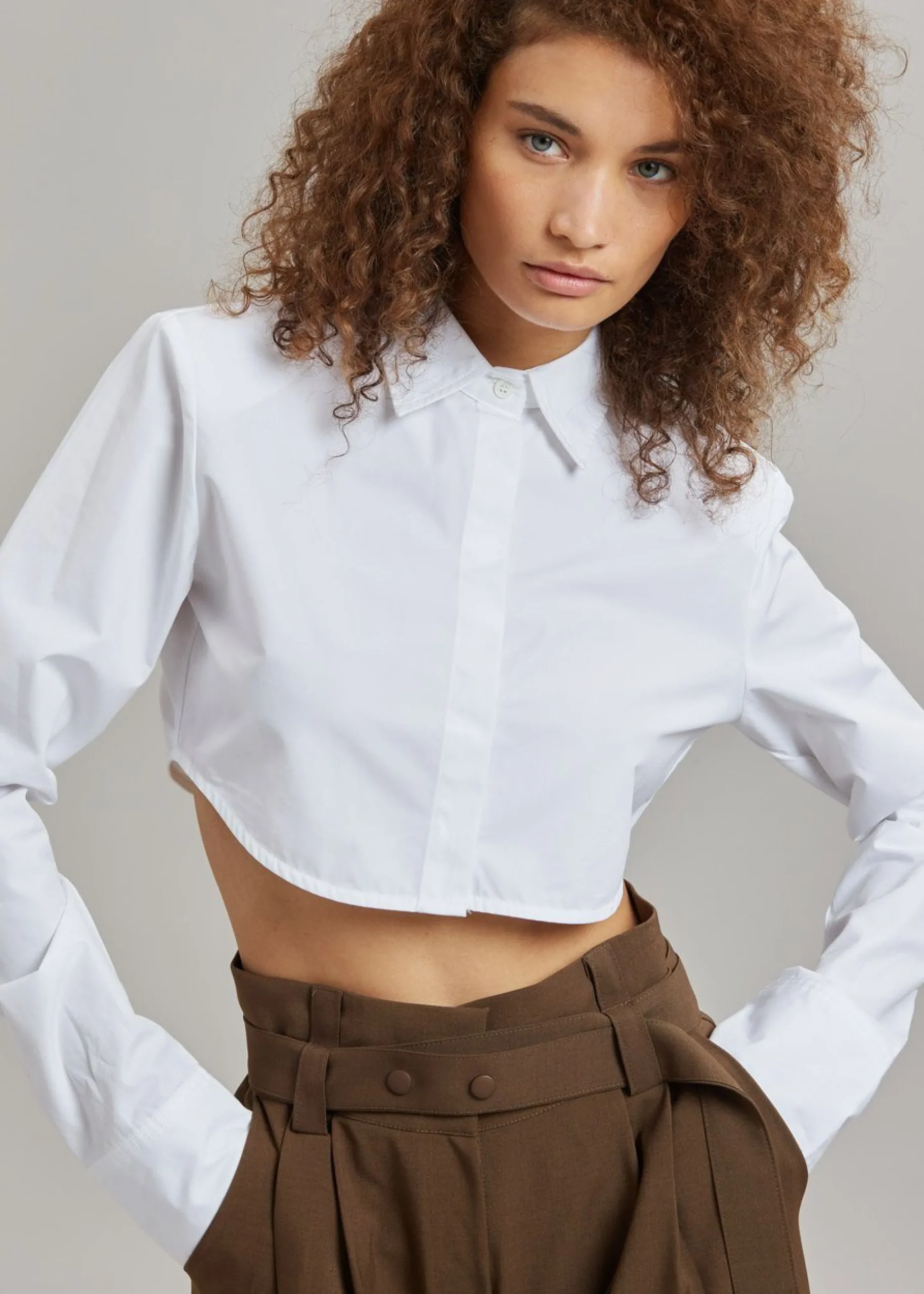The Frankie Shop Uma Cropped Shirt White Online