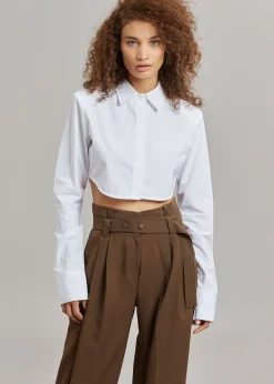 The Frankie Shop Uma Cropped Shirt White Online