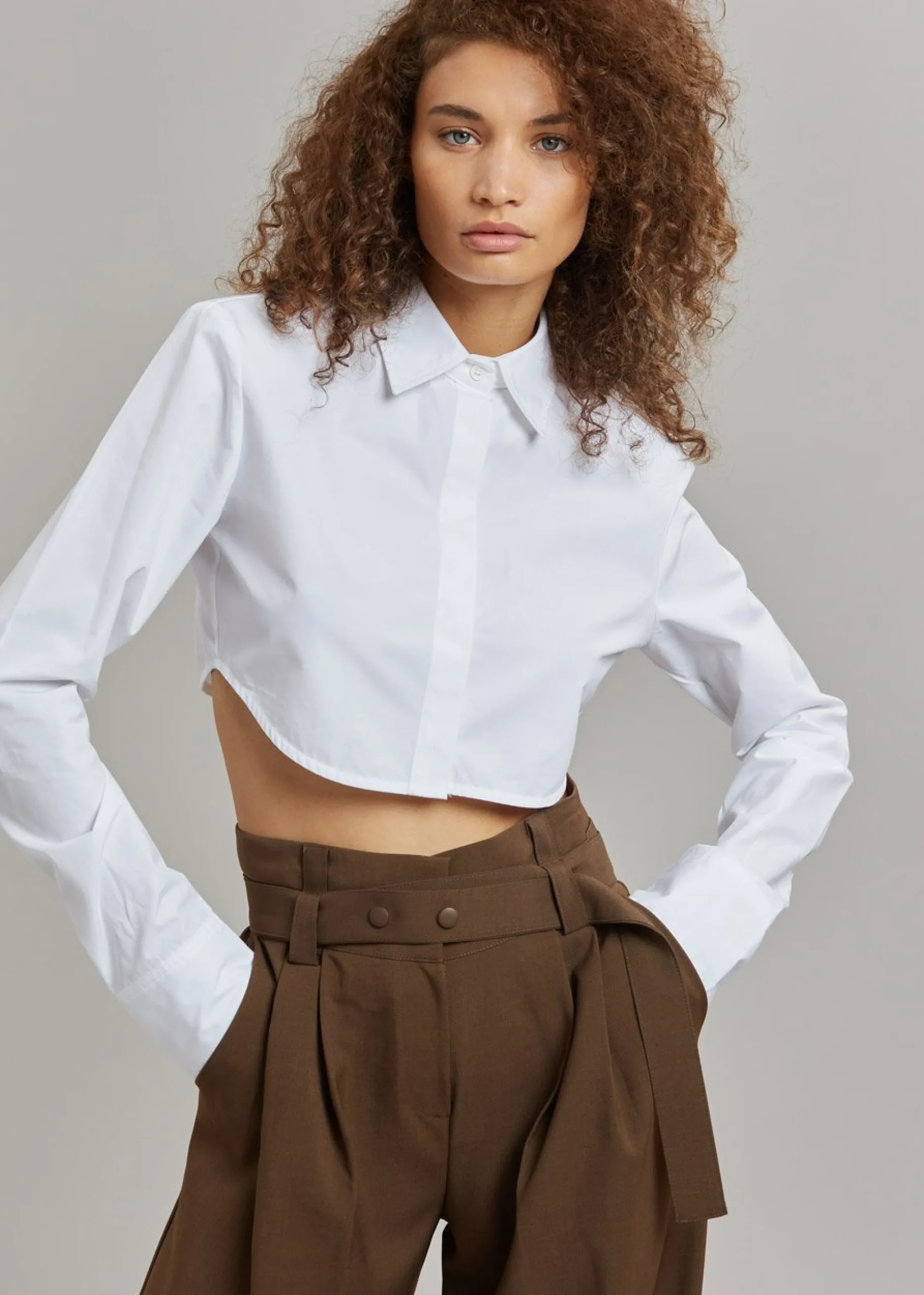 The Frankie Shop Uma Cropped Shirt White Online