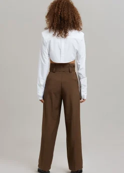 The Frankie Shop Uma Cropped Shirt White Online