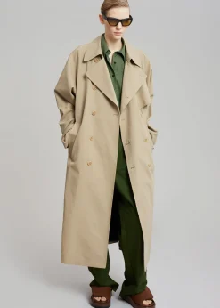 The Frankie Shop Umi Belted Trench Coat Beige Outlet