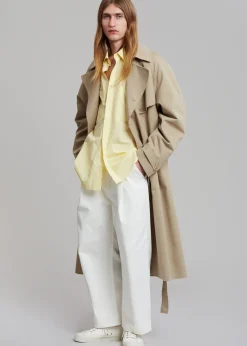 The Frankie Shop Umi Belted Trench Coat Beige Outlet