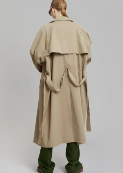 The Frankie Shop Umi Belted Trench Coat Beige Outlet