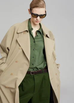 The Frankie Shop Umi Belted Trench Coat Beige Outlet