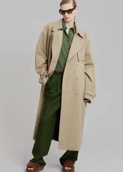 The Frankie Shop Umi Belted Trench Coat Beige Outlet