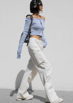 The Frankie Shop Valo Cargo Pants White Hot