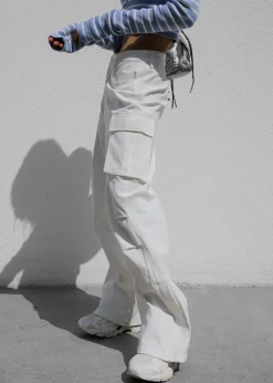 The Frankie Shop Valo Cargo Pants White Hot