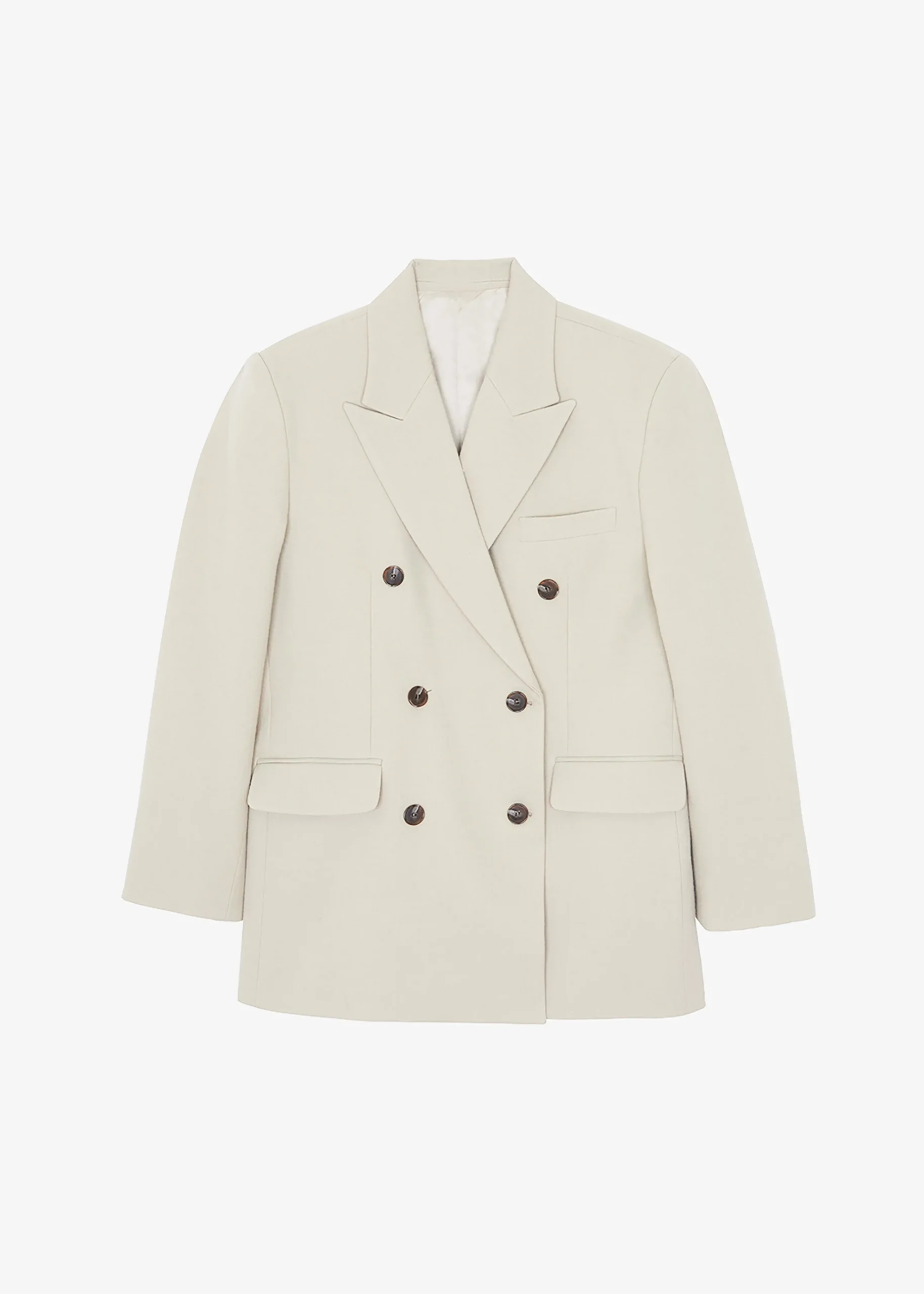 The Frankie Shop Vance Double Breasted Blazer Beige Best