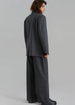 The Frankie Shop Vance Double Breasted Blazer Charcoal Sale