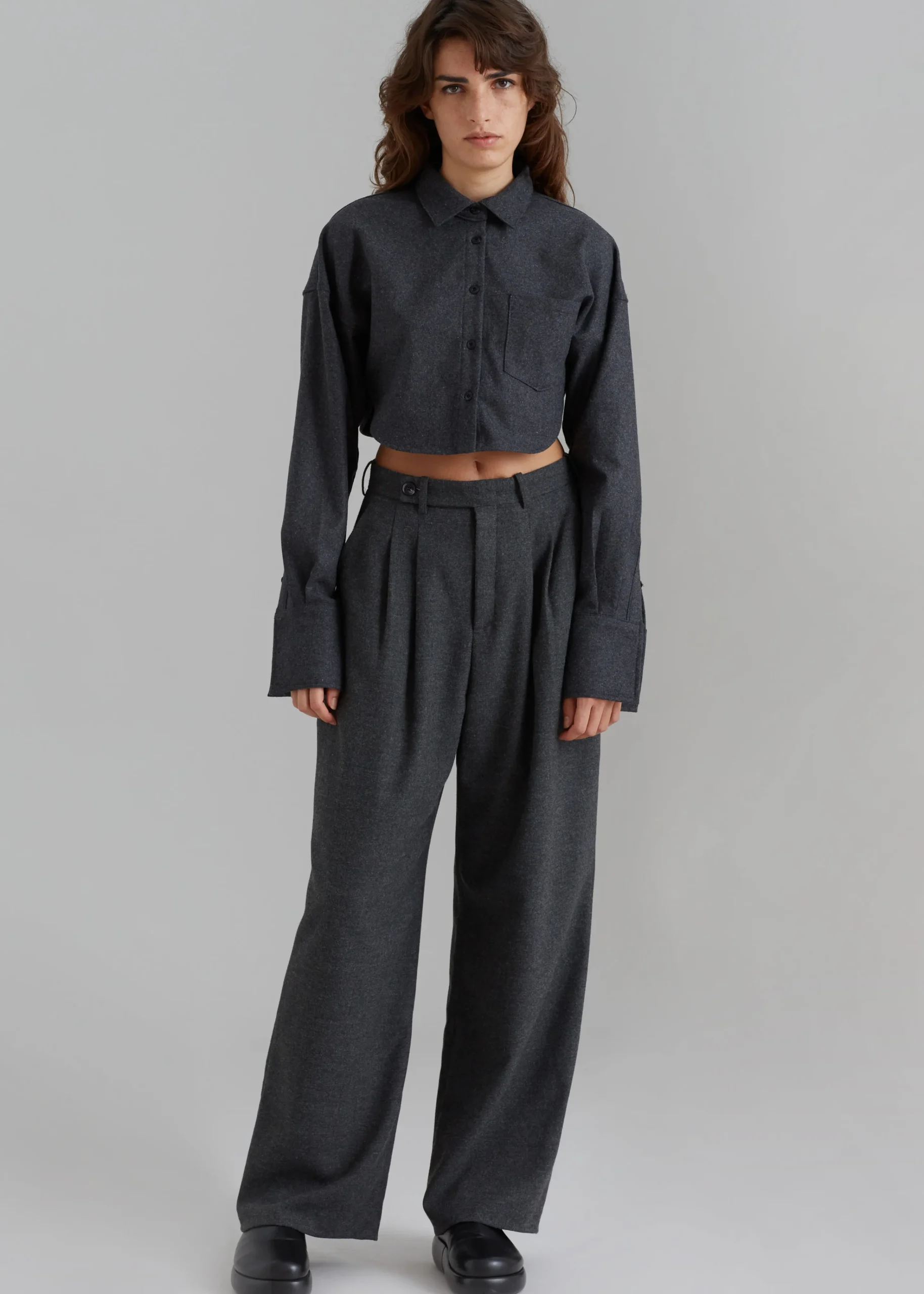The Frankie Shop Vance Pants Charcoal Online