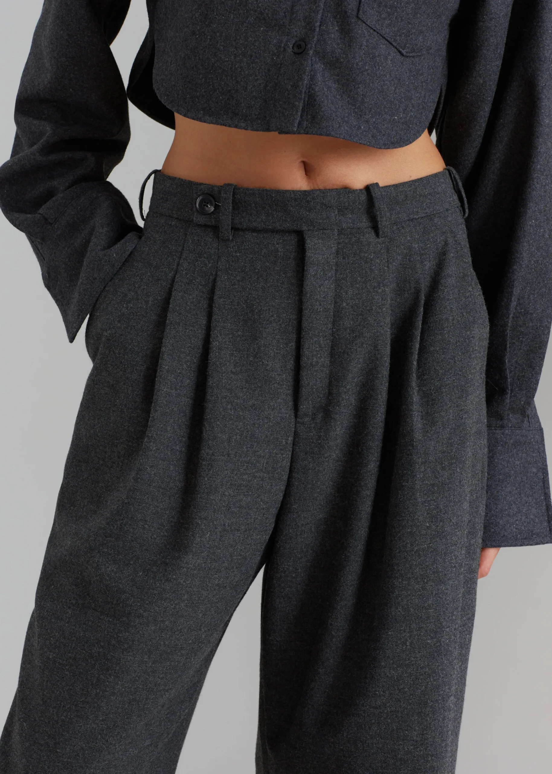 The Frankie Shop Vance Pants Charcoal Online