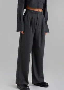 The Frankie Shop Vance Pants Charcoal Online