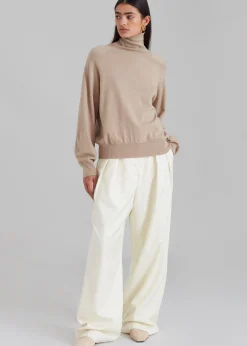 The Frankie Shop Variel Turtleneck Sweater Taupe